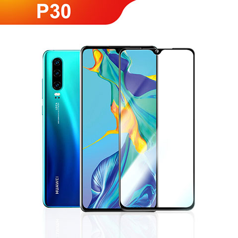 Huawei P30用強化ガラス フル液晶保護フィルム F05 ファーウェイ ブラック