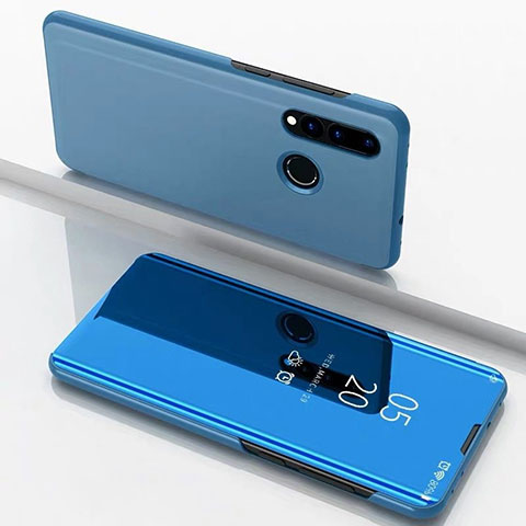 Huawei P30 Lite用手帳型 レザーケース スタンド 鏡面 カバー ファーウェイ ネイビー