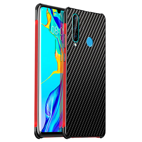 Huawei P30 Lite XL用ケース 高級感 手触り良い アルミメタル 製の金属製 カバー T06 ファーウェイ レッド