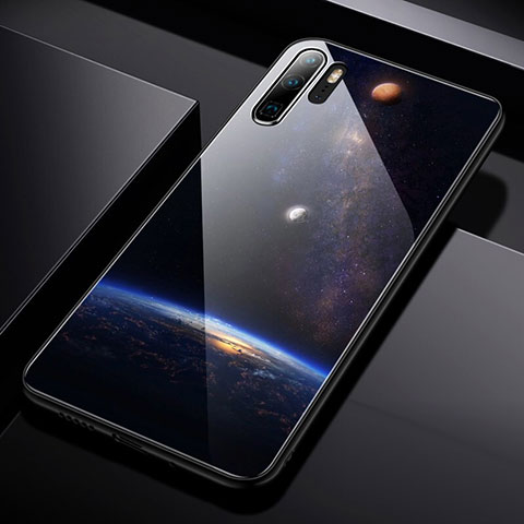 Huawei P30 Pro用ハイブリットバンパーケース プラスチック 星空 鏡面 ファーウェイ ネイビー