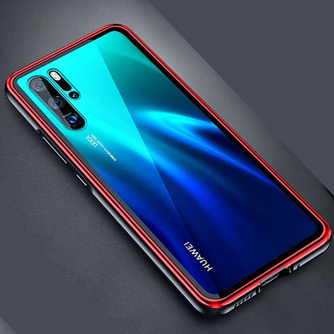 Huawei P30 Pro用ケース 高級感 手触り良い アルミメタル 製の金属製 バンパー 鏡面 カバー M04 ファーウェイ レッド