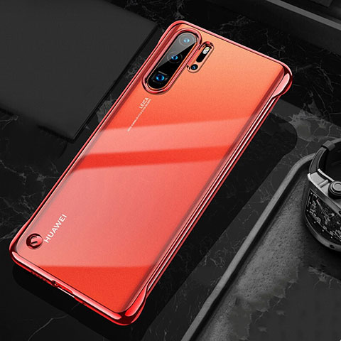 Huawei P30 Pro用ハードカバー クリスタル クリア透明 S04 ファーウェイ レッド