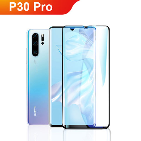 Huawei P30 Pro用強化ガラス フル液晶保護フィルム F09 ファーウェイ ブラック