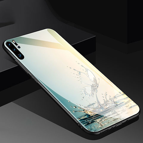 Huawei P30 Pro New Edition用ハイブリットバンパーケース プラスチック 鏡面 バタフライ 蝶 ファーウェイ グリーン