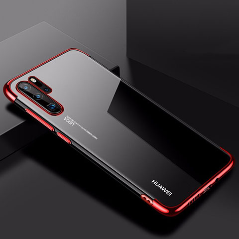 Huawei P30 Pro New Edition用極薄ソフトケース シリコンケース 耐衝撃 全面保護 クリア透明 H03 ファーウェイ レッド