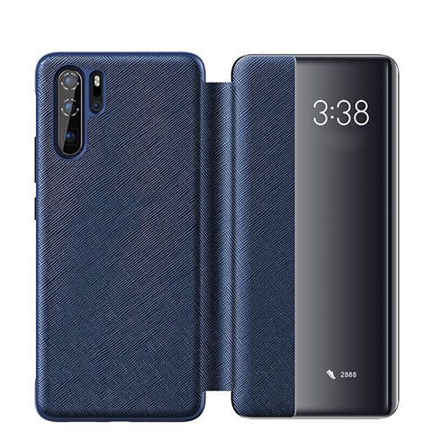 Huawei P30 Pro New Edition用手帳型 レザーケース スタンド カバー ファーウェイ ネイビー