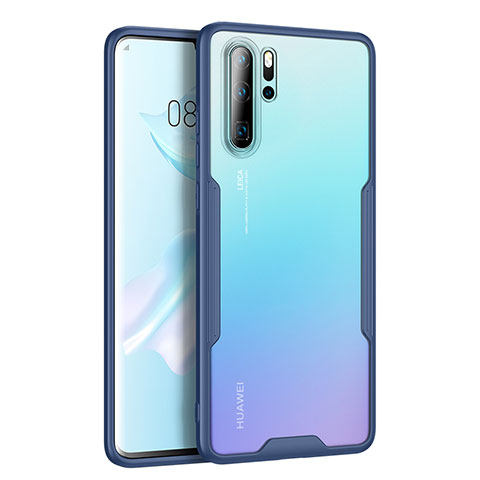 Huawei P30 Pro New Edition用ハイブリットバンパーケース クリア透明 プラスチック 鏡面 カバー M03 ファーウェイ ネイビー