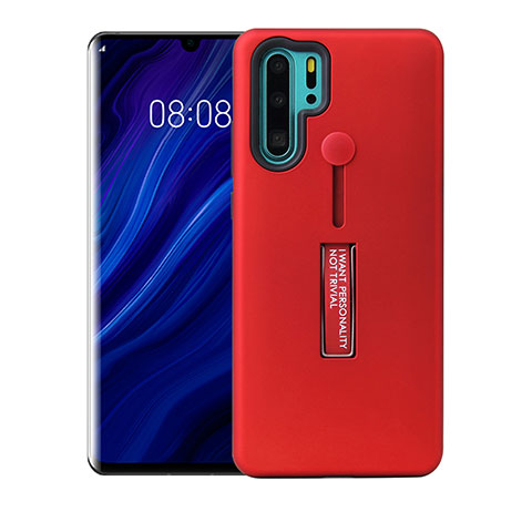 Huawei P30 Pro New Edition用ハイブリットバンパーケース スタンド プラスチック 兼シリコーン カバー T01 ファーウェイ レッド