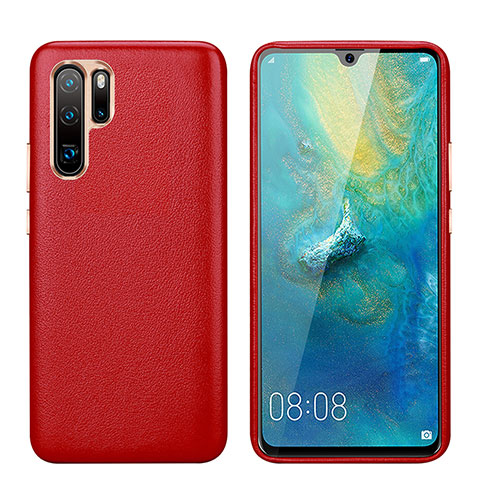 Huawei P30 Pro New Edition用ケース 高級感 手触り良いレザー柄 P03 ファーウェイ レッド