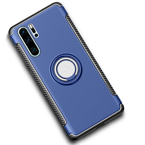 Huawei P30 Pro New Edition用ハイブリットバンパーケース プラスチック アンド指輪 マグネット式 ファーウェイ ネイビー