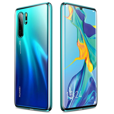 Huawei P30 Pro New Edition用ケース 高級感 手触り良い アルミメタル 製の金属製 バンパー 鏡面 カバー M02 ファーウェイ グリーン