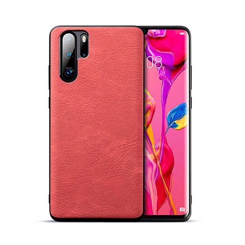 Huawei P30 Pro New Edition用ケース 高級感 手触り良いレザー柄 R04 ファーウェイ レッド