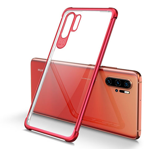 Huawei P30 Pro New Edition用極薄ソフトケース シリコンケース 耐衝撃 全面保護 クリア透明 S01 ファーウェイ レッド