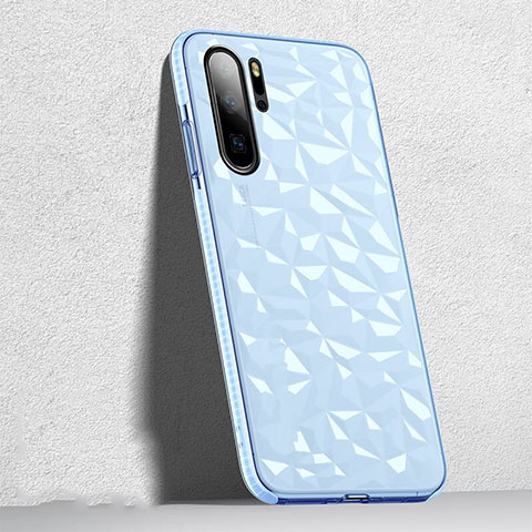 Huawei P30 Pro New Edition用極薄ソフトケース シリコンケース 耐衝撃 全面保護 クリア透明 S05 ファーウェイ ブルー