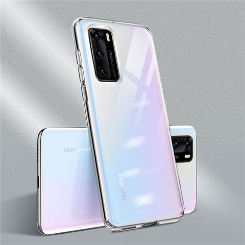 Huawei P40用極薄ソフトケース シリコンケース 耐衝撃 全面保護 クリア透明 N01 ファーウェイ クリア