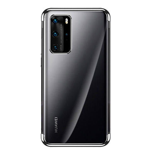 Huawei P40 Pro用極薄ソフトケース シリコンケース 耐衝撃 全面保護 クリア透明 S03 ファーウェイ ブラック