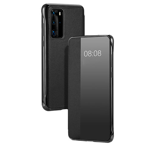 Huawei P40 Pro用手帳型 レザーケース スタンド カバー T12 ファーウェイ ブラック