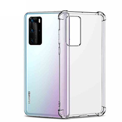 Huawei P40 Pro用極薄ソフトケース シリコンケース 耐衝撃 全面保護 クリア透明 K01 ファーウェイ クリア