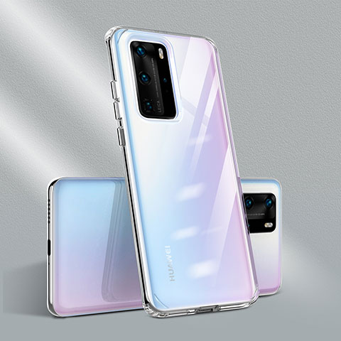 Huawei P40 Pro用極薄ソフトケース シリコンケース 耐衝撃 全面保護 クリア透明 N01 ファーウェイ クリア