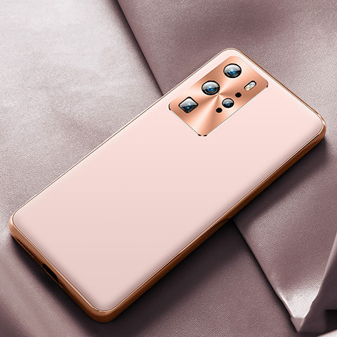 Huawei P40 Pro用ケース 高級感 手触り良いレザー柄 N07 ファーウェイ ローズゴールド