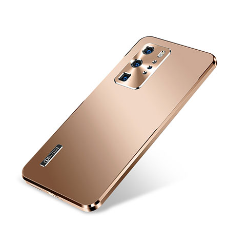 Huawei P40 Pro用ケース 高級感 手触り良い アルミメタル 製の金属製 カバー A01 ファーウェイ ゴールド