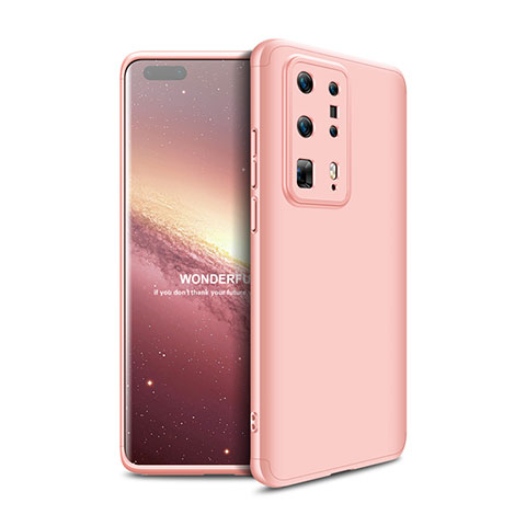 Huawei P40 Pro+ Plus用ハードケース プラスチック 質感もマット 前面と背面 360度 フルカバー ファーウェイ ローズゴールド