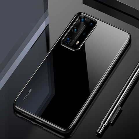 Huawei P40 Pro+ Plus用極薄ソフトケース シリコンケース 耐衝撃 全面保護 クリア透明 H02 ファーウェイ ブラック