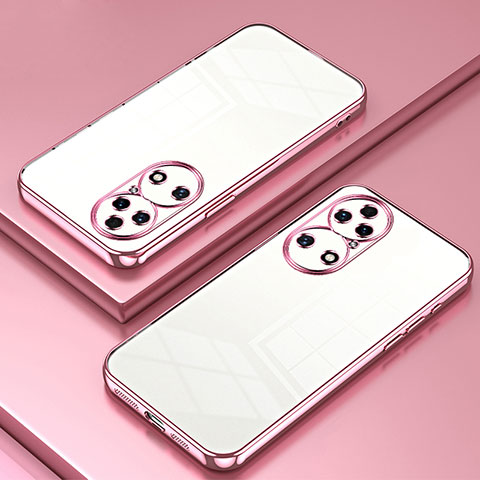 Huawei P50用極薄ソフトケース シリコンケース 耐衝撃 全面保護 クリア透明 SY1 ファーウェイ ローズゴールド