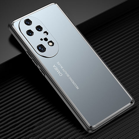 Huawei P50 Pro用ケース 高級感 手触り良い アルミメタル 製の金属製 兼シリコン カバー JL2 ファーウェイ ネイビー