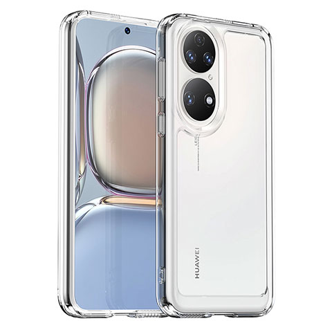 Huawei P50e用360度 フルカバー極薄ソフトケース シリコンケース 耐衝撃 全面保護 バンパー J02S ファーウェイ クリア