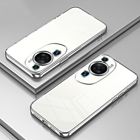 Huawei P60 Art用極薄ソフトケース シリコンケース 耐衝撃 全面保護 クリア透明 SY1 ファーウェイ シルバー