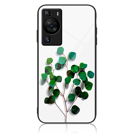 Huawei P60用ハイブリットバンパーケース プラスチック パターン 鏡面 カバー JM2 ファーウェイ グリーン