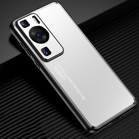 Huawei P60用ケース 高級感 手触り良い アルミメタル 製の金属製 兼シリコン カバー JL2 ファーウェイ シルバー