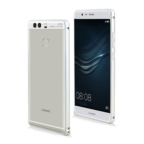 Huawei P9用ケース 高級感 手触り良い アルミメタル 製の金属製 バンパー ファーウェイ ホワイト