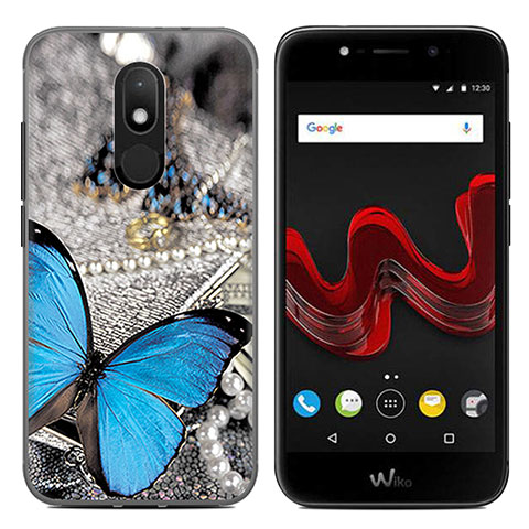 Wiko Wim Lite 4G用ハードケース プラスチック バタフライ Wiko ネイビー