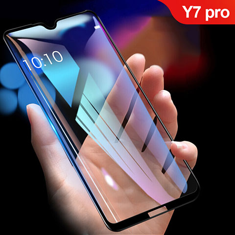 Huawei Y7 Pro (2019)用強化ガラス フル液晶保護フィルム F03 ファーウェイ ブラック