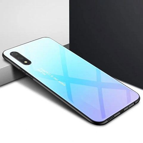 Huawei Y9 Prime (2019)用ハイブリットバンパーケース プラスチック 鏡面 カバー M01 ファーウェイ ブルー