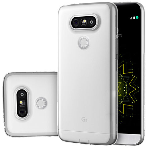 LG G5用極薄ソフトケース シリコンケース 耐衝撃 全面保護 クリア透明 T02 LG クリア