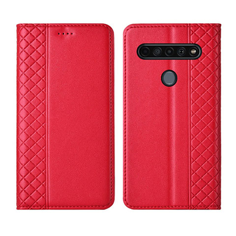 LG K51S用手帳型 レザーケース スタンド カバー L01 LG レッド