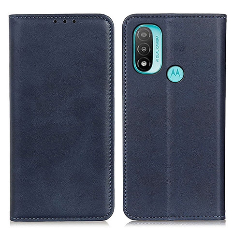 Motorola Moto E40用手帳型 レザーケース スタンド カバー A02D モトローラ ネイビー