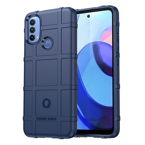 Motorola Moto E40用360度 フルカバー極薄ソフトケース シリコンケース 耐衝撃 全面保護 バンパー モトローラ ネイビー