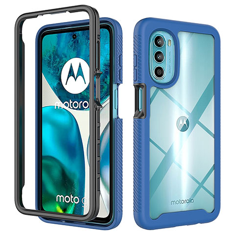 Motorola Moto Edge (2022) 5G用360度 フルカバー ハイブリットバンパーケース クリア透明 プラスチック カバー モトローラ ネイビー