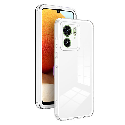 Motorola Moto Edge (2023) 5G用ハイブリットバンパーケース クリア透明 プラスチック 鏡面 カバー H01P モトローラ ホワイト