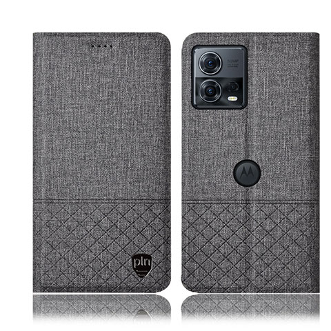 Motorola Moto Edge 30 Fusion 5G用手帳型 布 スタンド H14P モトローラ グレー