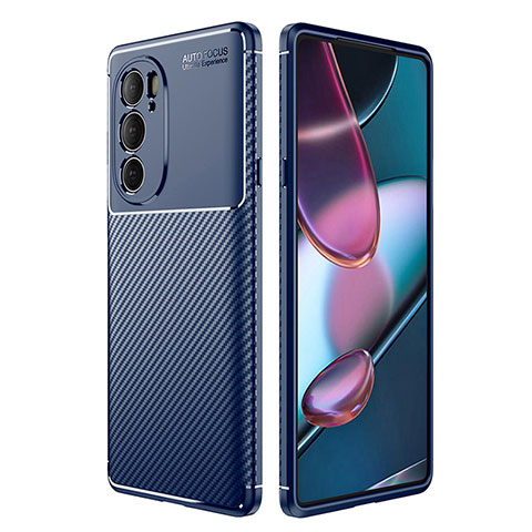 Motorola Moto Edge 30 Pro 5G用シリコンケース ソフトタッチラバー ツイル カバー S01 モトローラ ネイビー