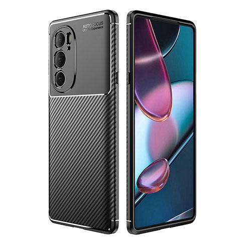 Motorola Moto Edge 30 Pro 5G用シリコンケース ソフトタッチラバー ツイル カバー S01 モトローラ ブラック