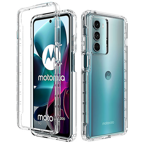 Motorola Moto Edge S30 5G用前面と背面 360度 フルカバー 極薄ソフトケース シリコンケース 耐衝撃 全面保護 バンパー 勾配色 透明 モトローラ クリア