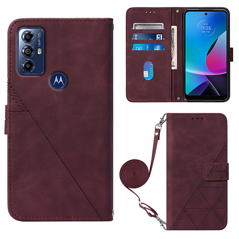 Motorola Moto G Play Gen 2用手帳型 レザーケース スタンド カバー YB3 モトローラ レッド