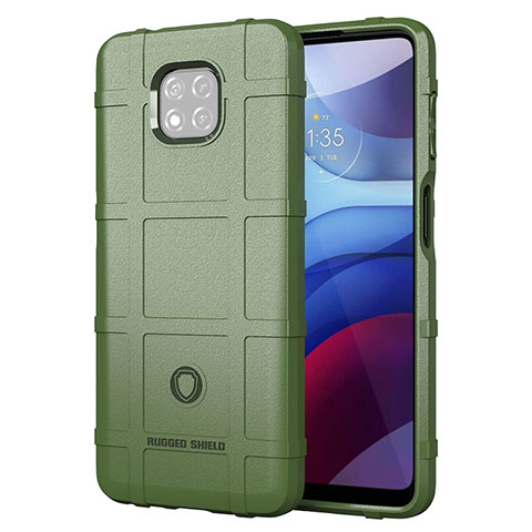 Motorola Moto G Power (2021)用360度 フルカバー極薄ソフトケース シリコンケース 耐衝撃 全面保護 バンパー モトローラ グリーン