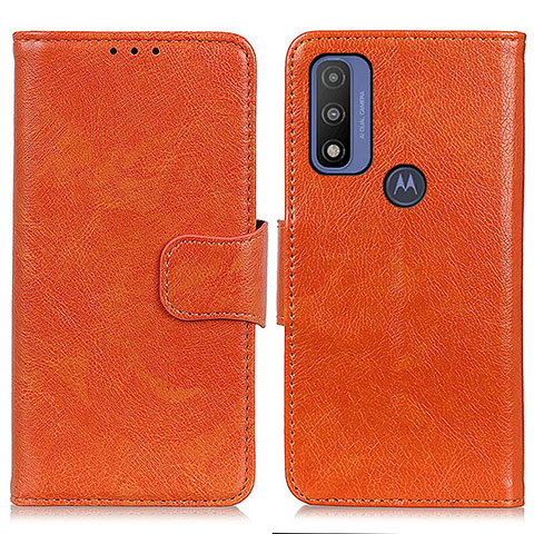 Motorola Moto G Pure用手帳型 レザーケース スタンド カバー N05P モトローラ オレンジ